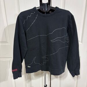 Lacoste Sport Black Croc Outline Sweatshirt Size L Logo